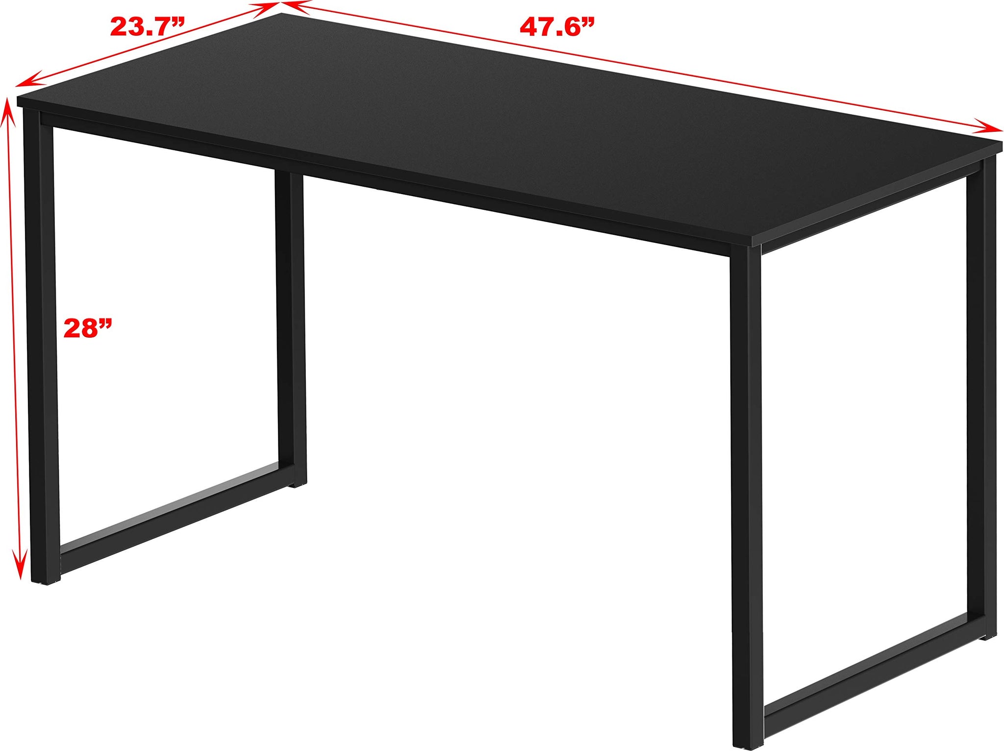 SHW 48 Inch Black Home Office Computer Desk