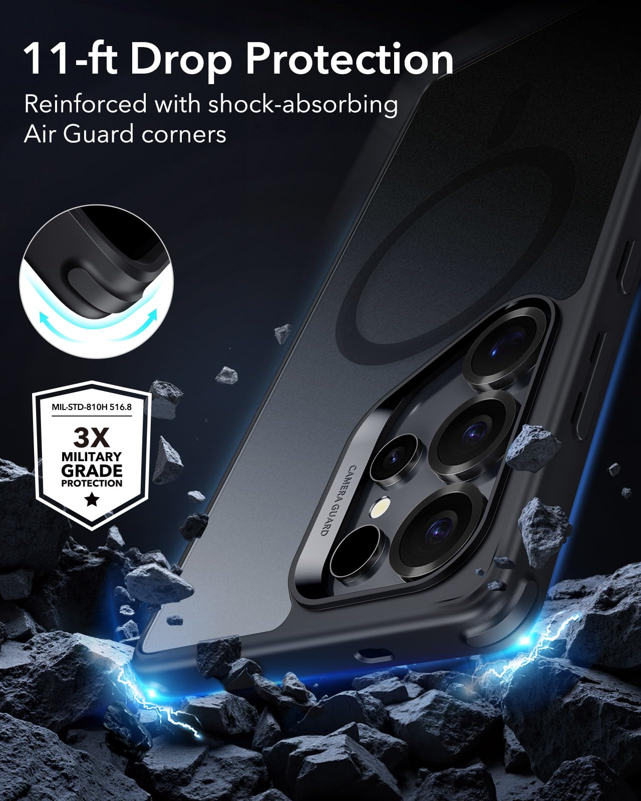 ESR Clear Black Case for Samsung Galaxy S25 Ultra