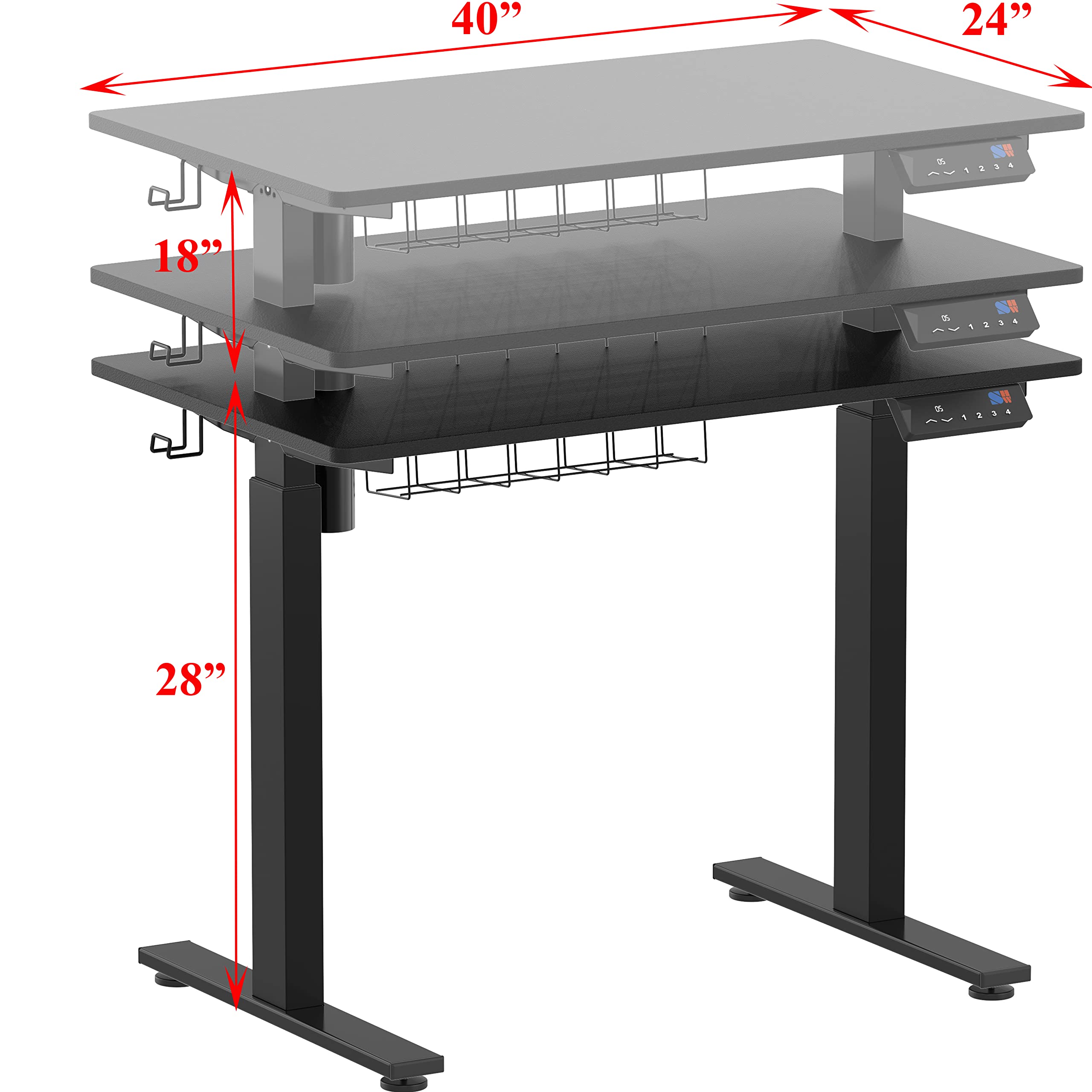 Height Adjustable Standing Desk with Memory Preset Feature