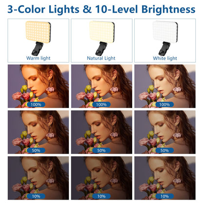 Rechargeable LED Selfie Light with Tripod Adapter