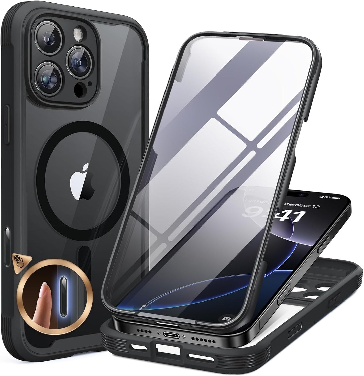 Miracase Glass Series iPhone 11 Rugged Case 6.1 9H Purple