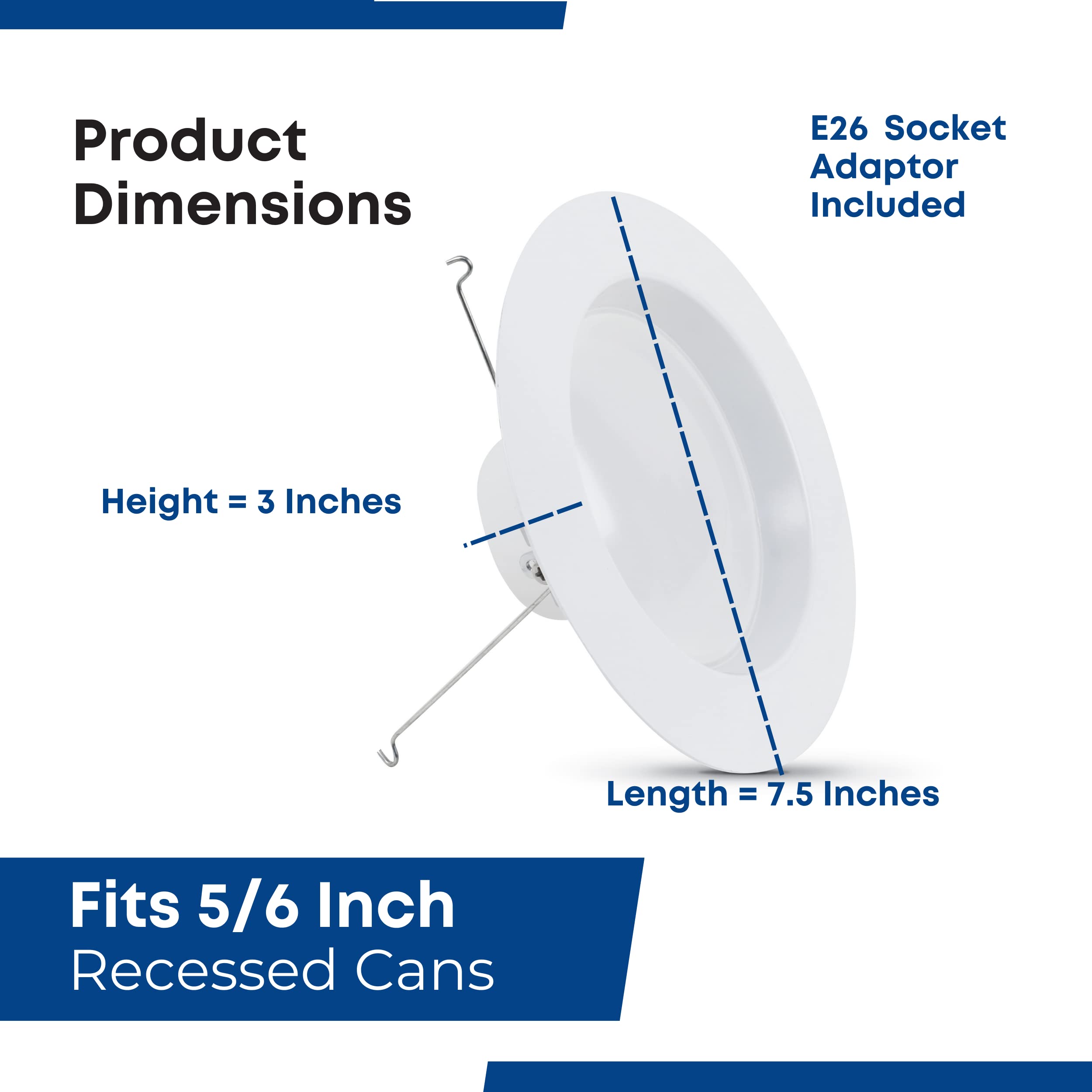 Energy Efficient LED Downlight Retrofit Kit with Adjustable Trim