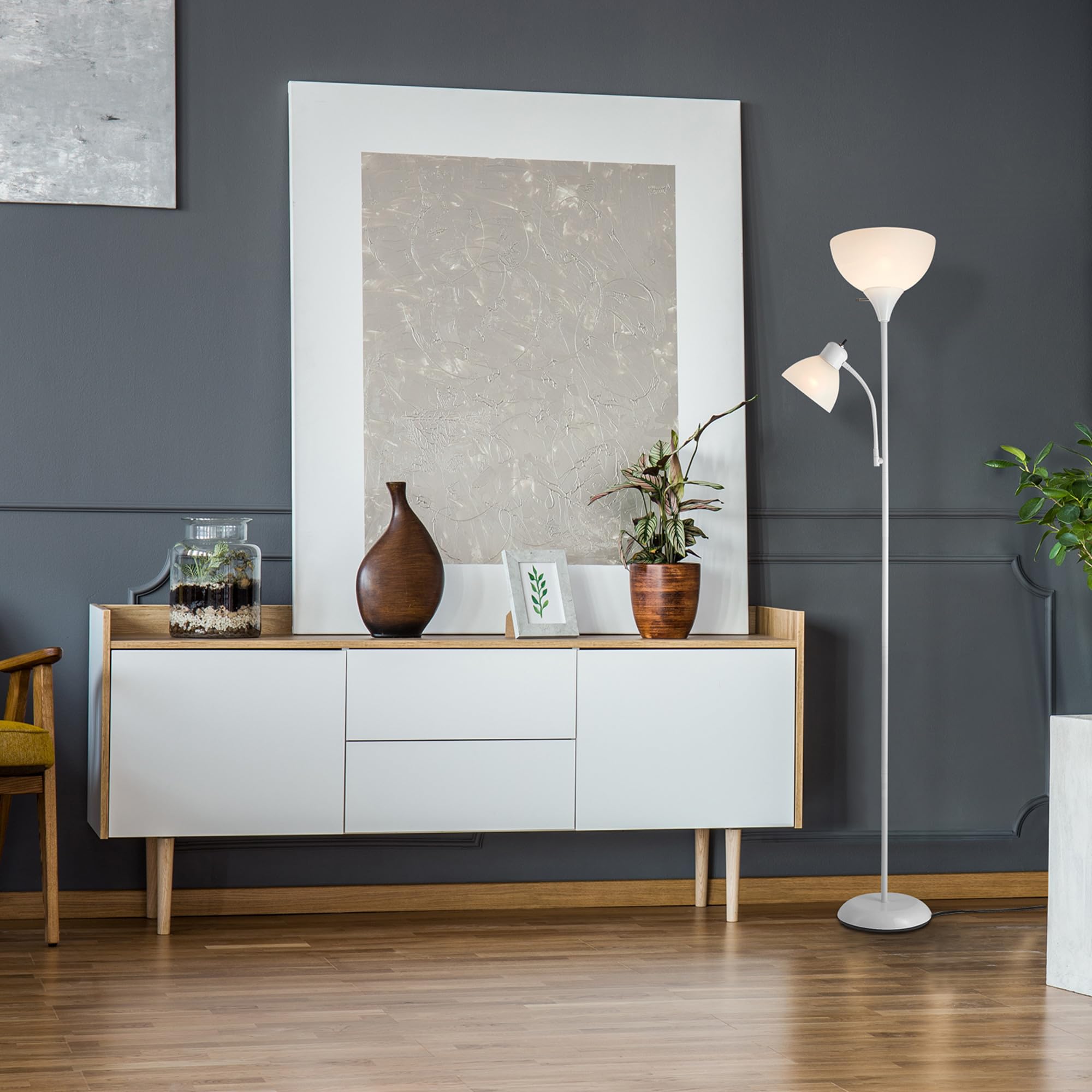Globe Electric Delilah Floor Lamp with Adjustable Reading Light