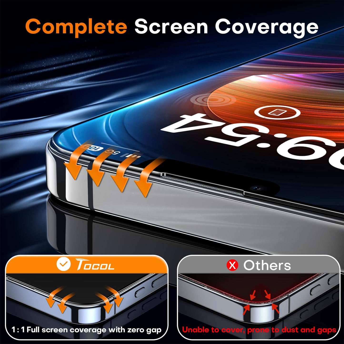 TOCOL iPhone 17 Pro Max Screen Protector 6.9 Inch Glass