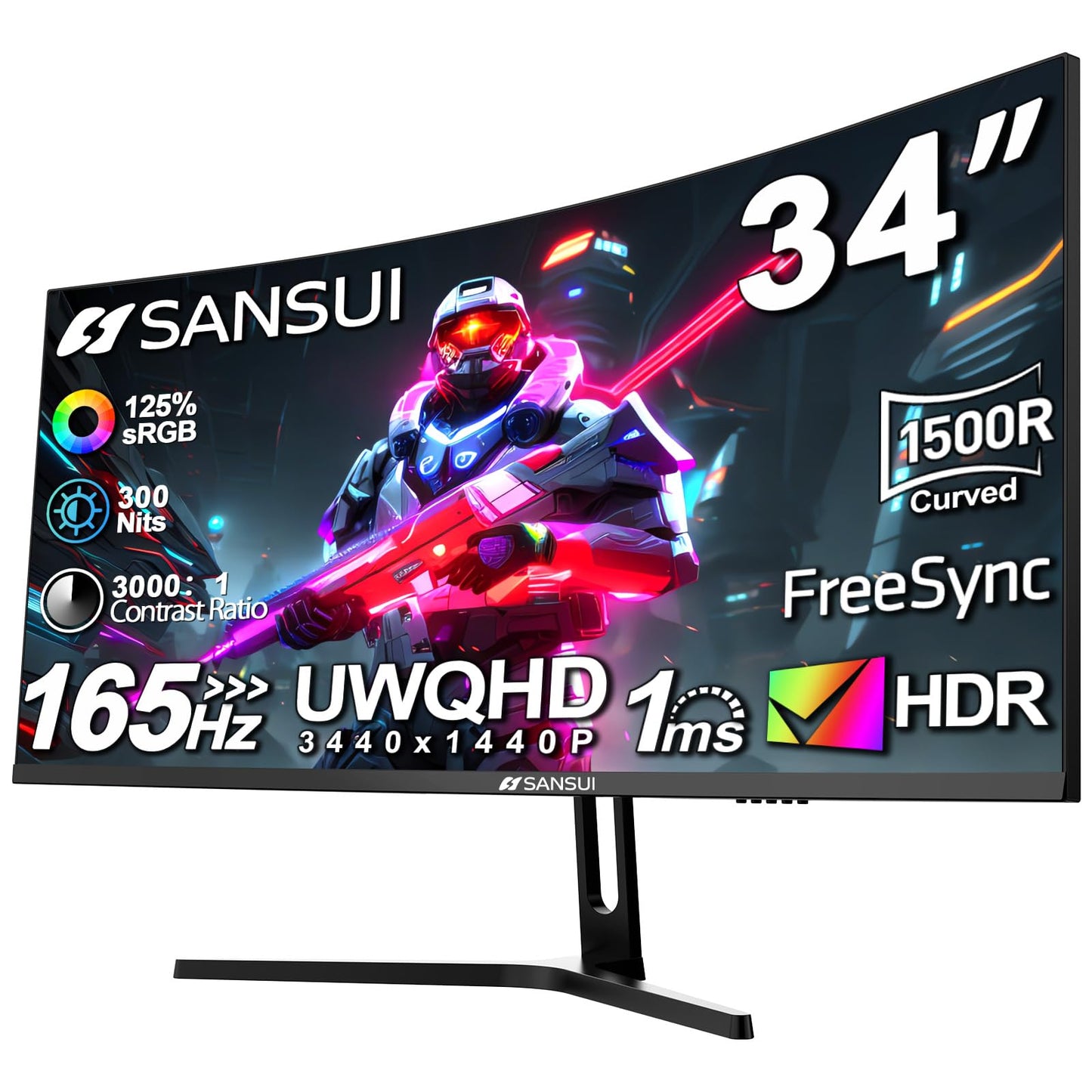 Sansui 24 Inch Eye Care Monitor With HDMI And VGA Ports