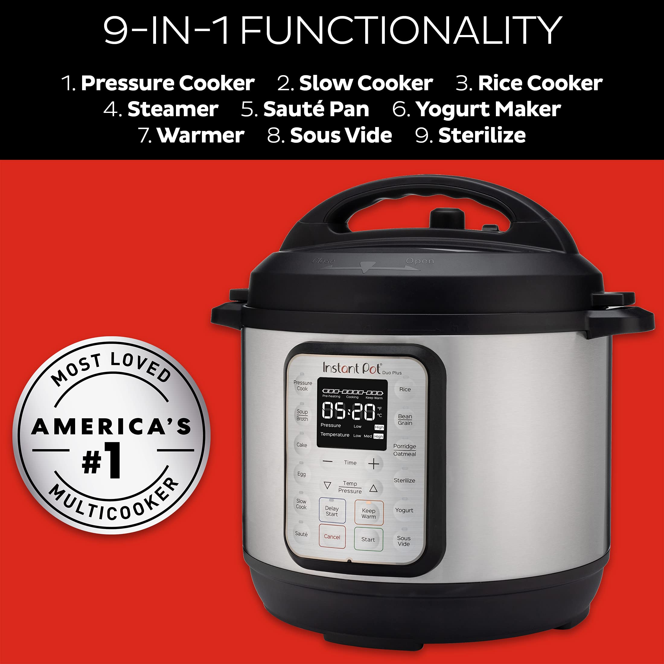 Instant Pot Duo Plus 9-in-1 Multicooker with Recipes