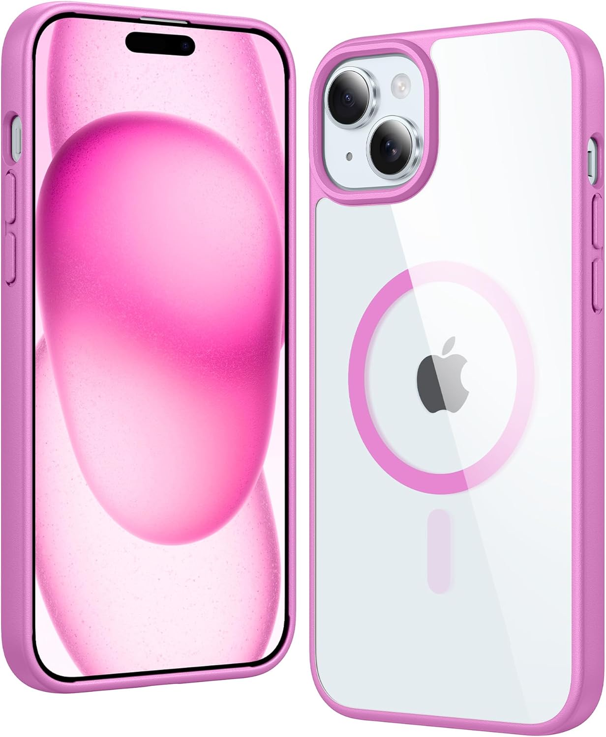 FNTCASE IPhone 16 Case Clear Magnetic MagSafe Screen Protector Drop Proof Rugged