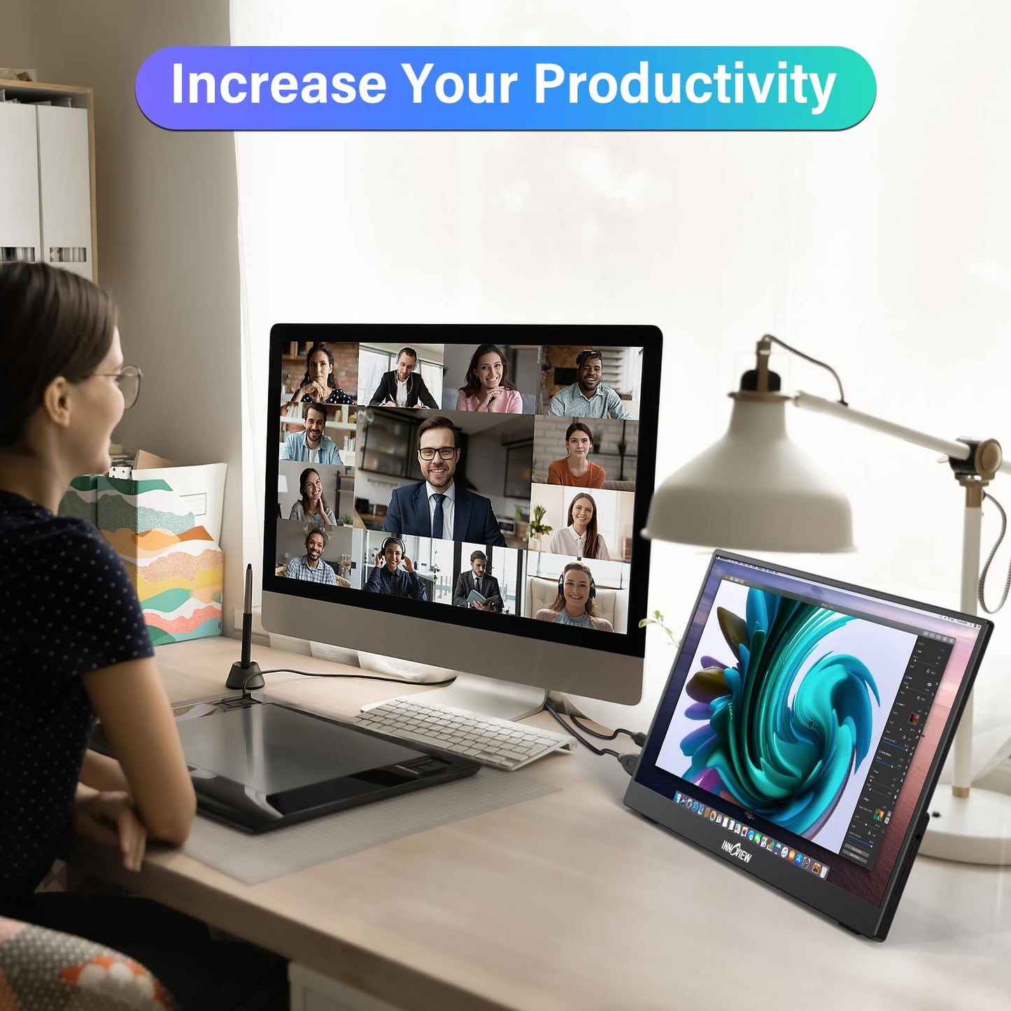 InnoView 15 Inch Portable Monitor FHD 1080P HDMI USB C