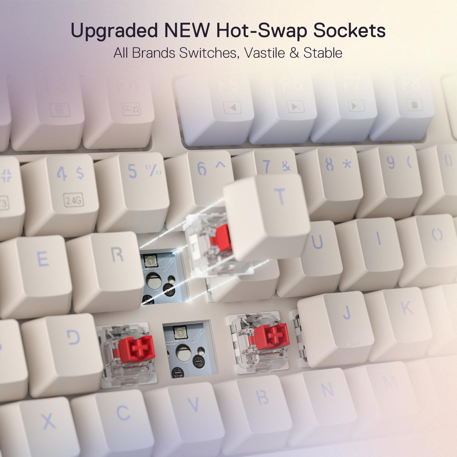 Redragon K673 Pro Wireless RGB Gaming Keyboard with Custom Knob