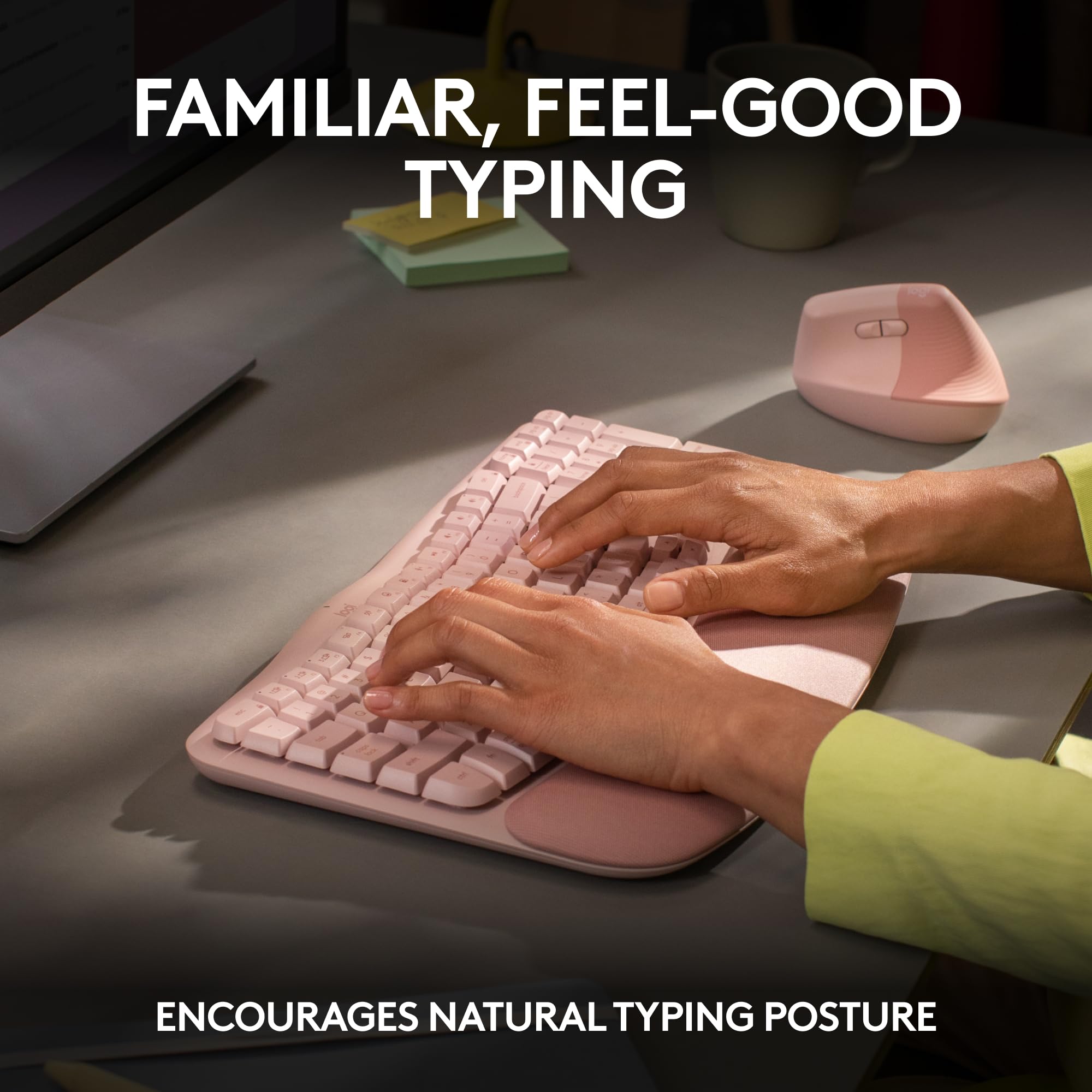 Logitech Wave Keys Wireless Ergonomic Keyboard for Comfort
