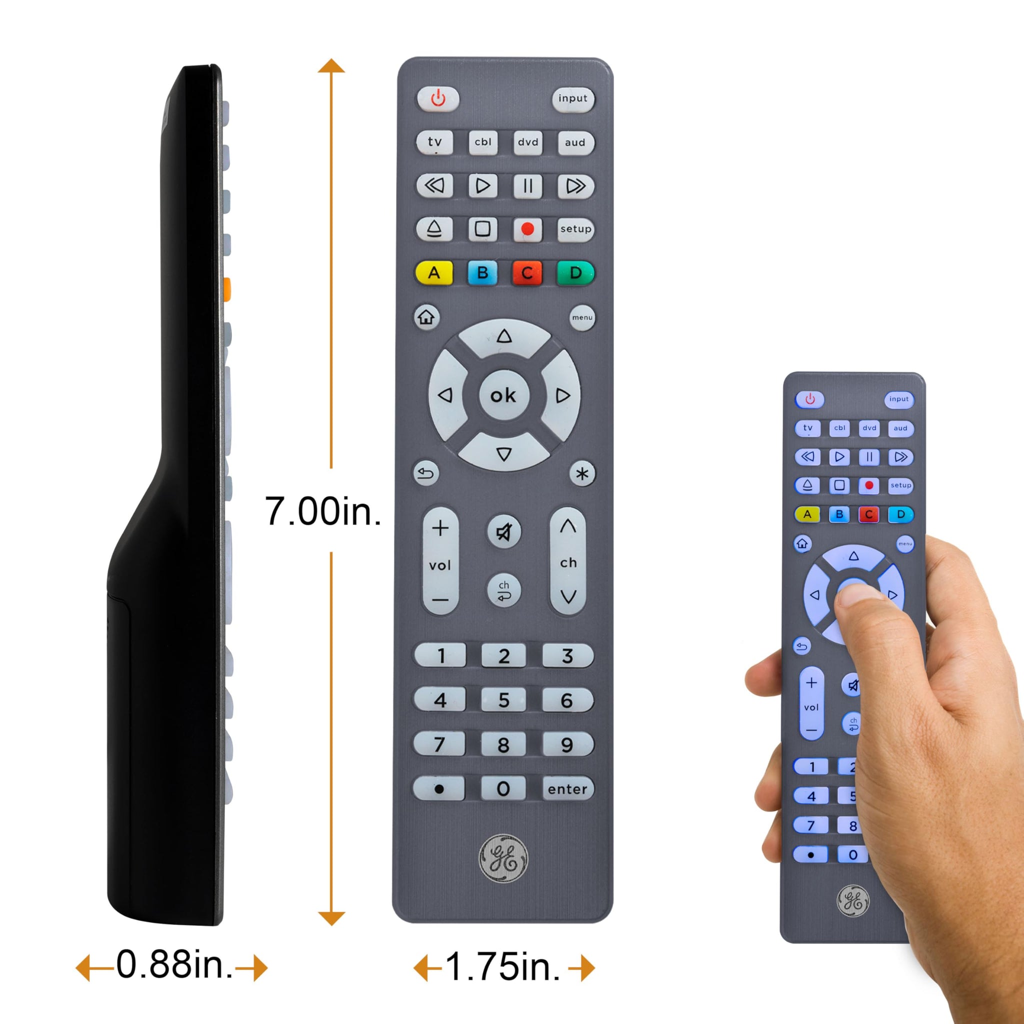 GE 4 Device Universal Remote with Backlit Buttons