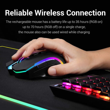 Redragon M602 Ergonomic RGB Gaming Mouse with Adjustable DPI