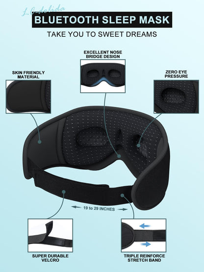 Sleep Headphones Bluetooth Eye Mask for Side Sleepers