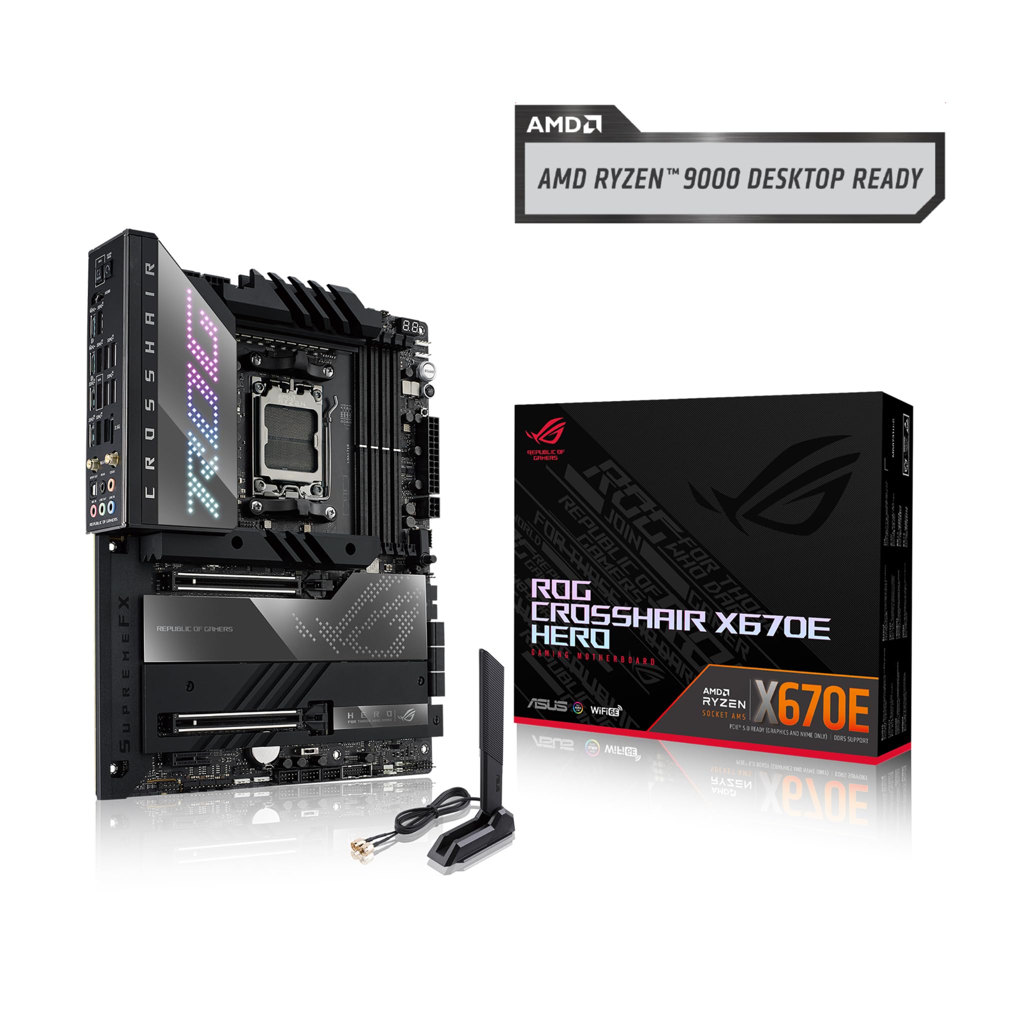 ASUS ROG Crosshair X870E Hero Motherboard with AI Overclocking