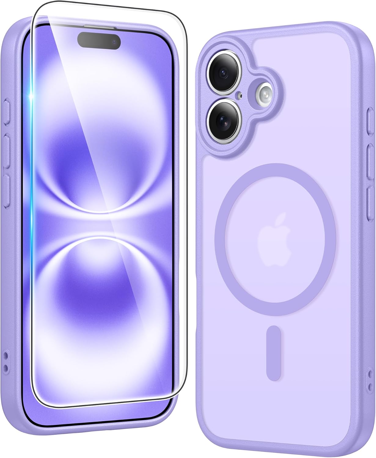 FNTCASE IPhone 16 Case Clear Magnetic MagSafe Screen Protector Drop Proof Rugged