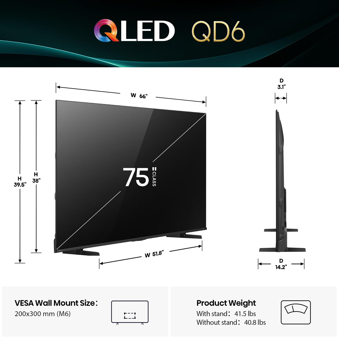 Hisense 55 Inch QLED 4K Smart TV with Dolby Vision