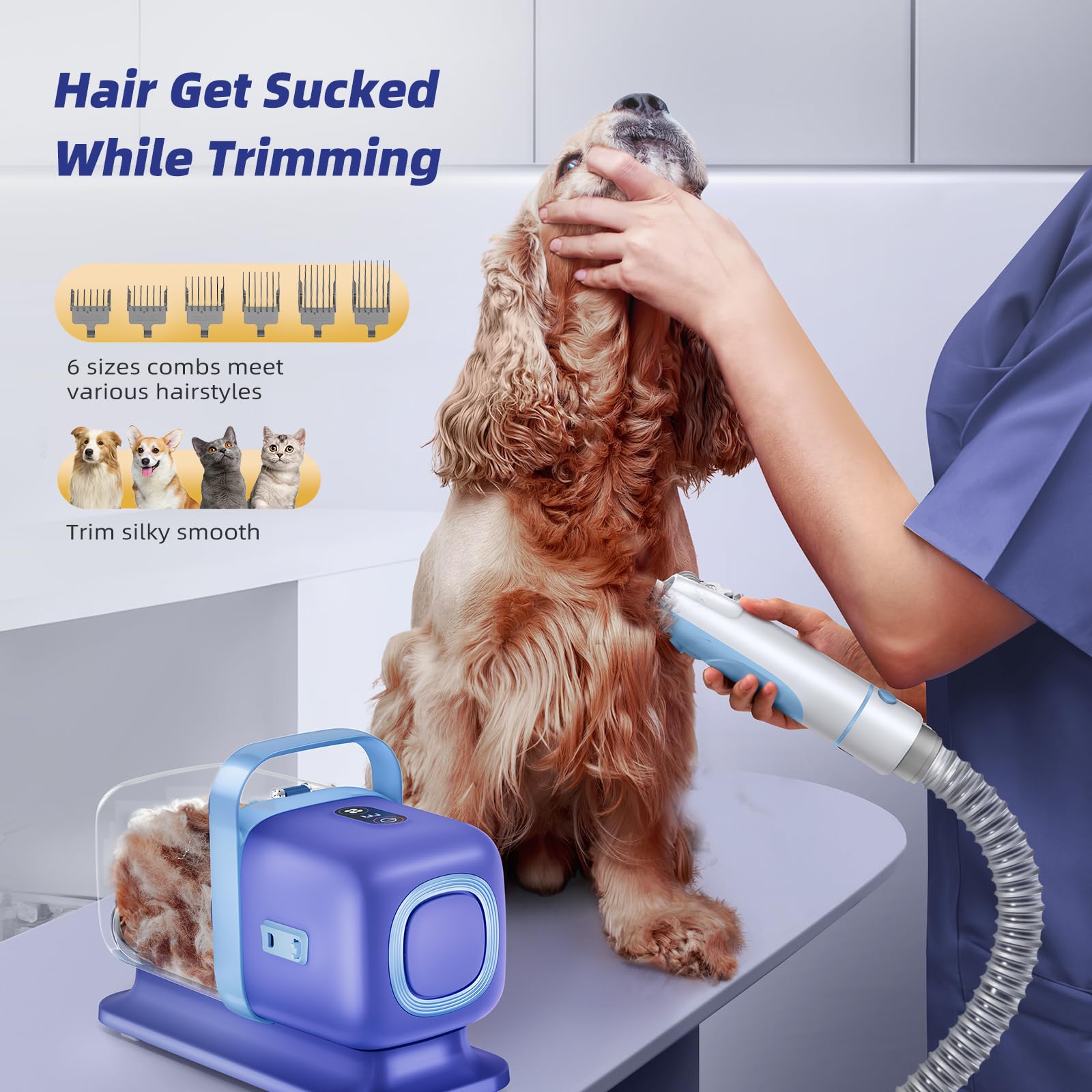 Dog Grooming Kit With Vacuum For Easy Cleanup
