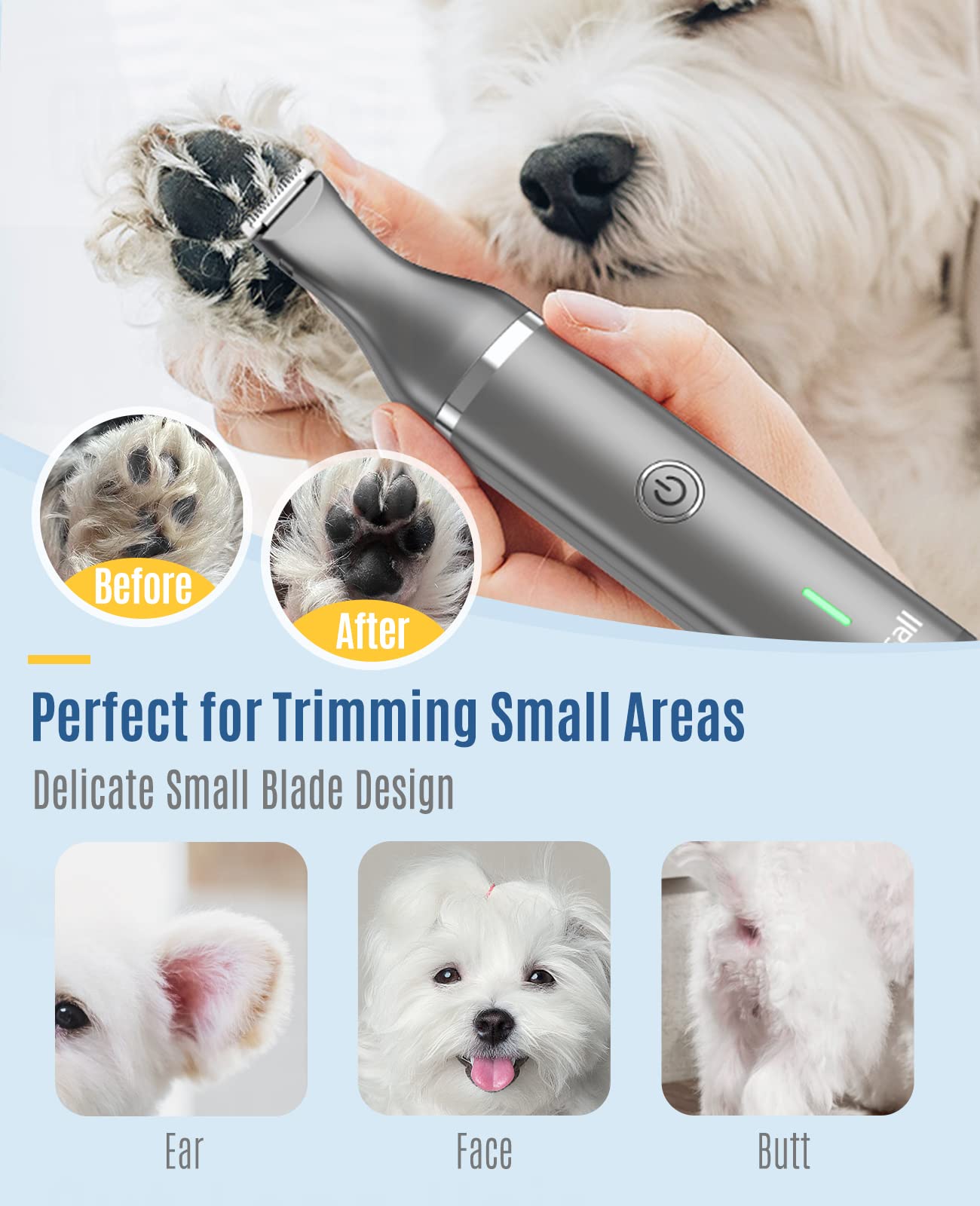 Low Noise Dog Clippers and Paw Trimmer Kit