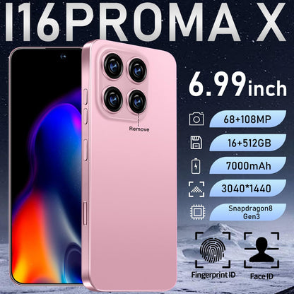 MMY 16PROMA X Unlocked Phone 6.99in HD Android 14 7000mAh 5G 16GB 512GB Deep Blue