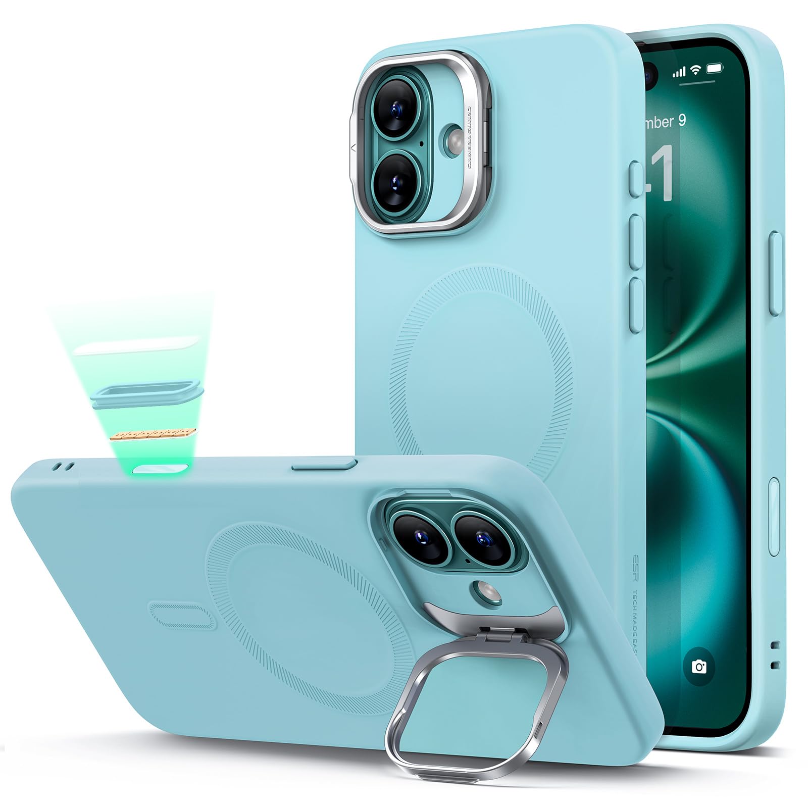 Military-Grade iPhone 16 Pro Max Case with Built-in Stand