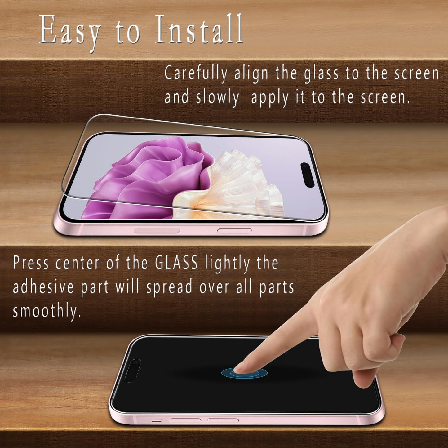 2 Pack iPhone 16 Pro Max 6.9 Inch Tempered Glass Screen Protector Full Coverage