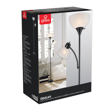 Globe Electric Delilah Floor Lamp with Adjustable Reading Light