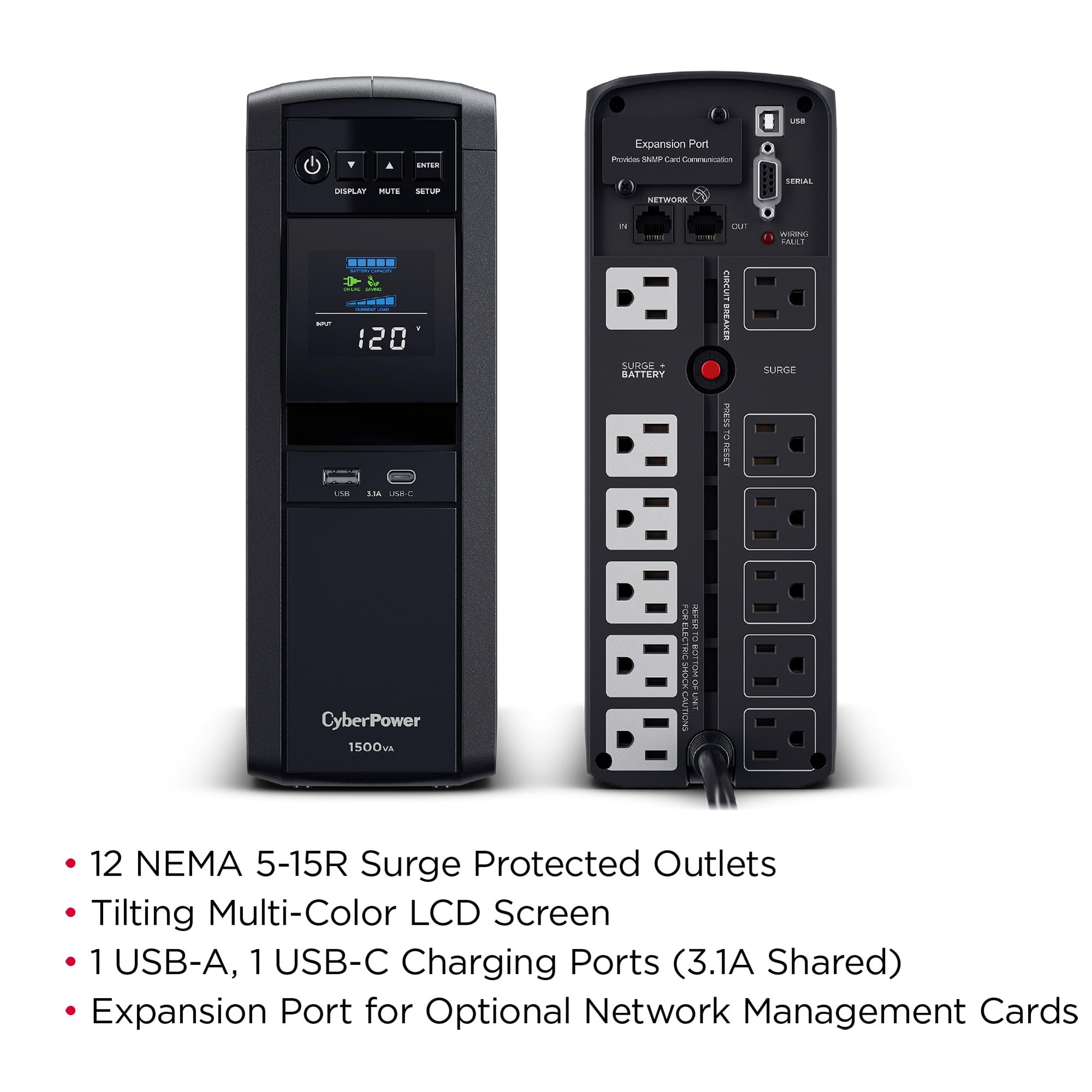 CyberPower PFC Sinewave UPS Battery Backup Surge Protection