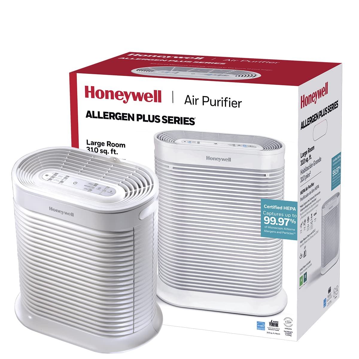 Honeywell HEPA Air Purifier for Large Rooms Reduces Allergens
