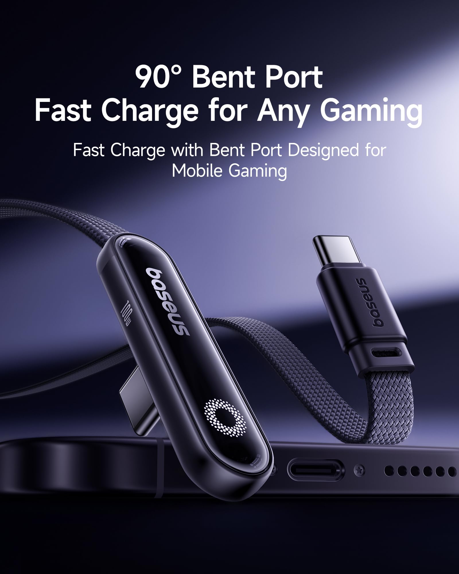 Baseus 100W Fast Charging USB C Cable with Light