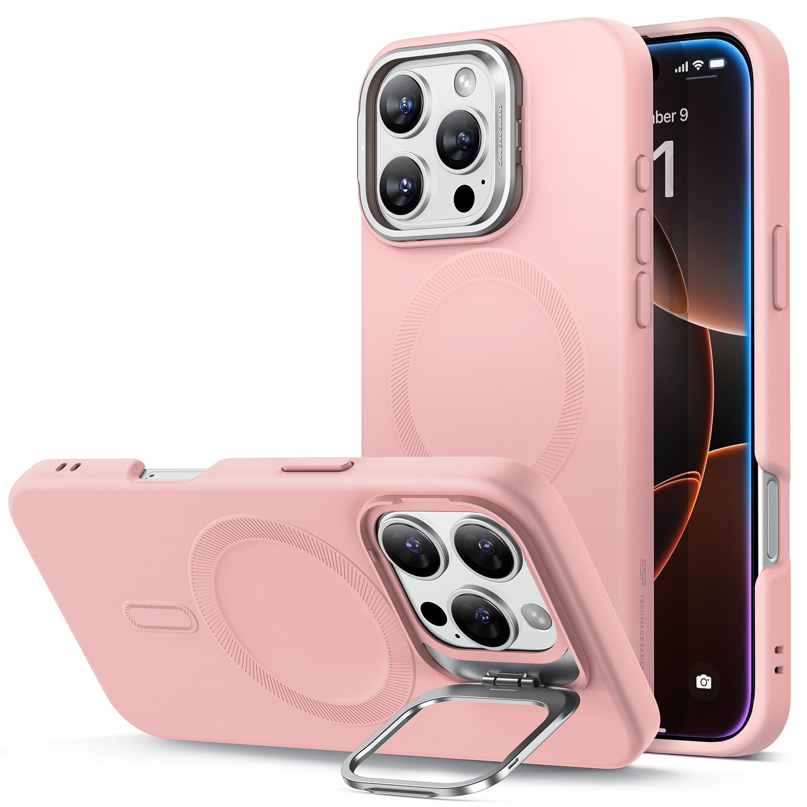 Military-Grade iPhone 16 Pro Max Case with Built-in Stand
