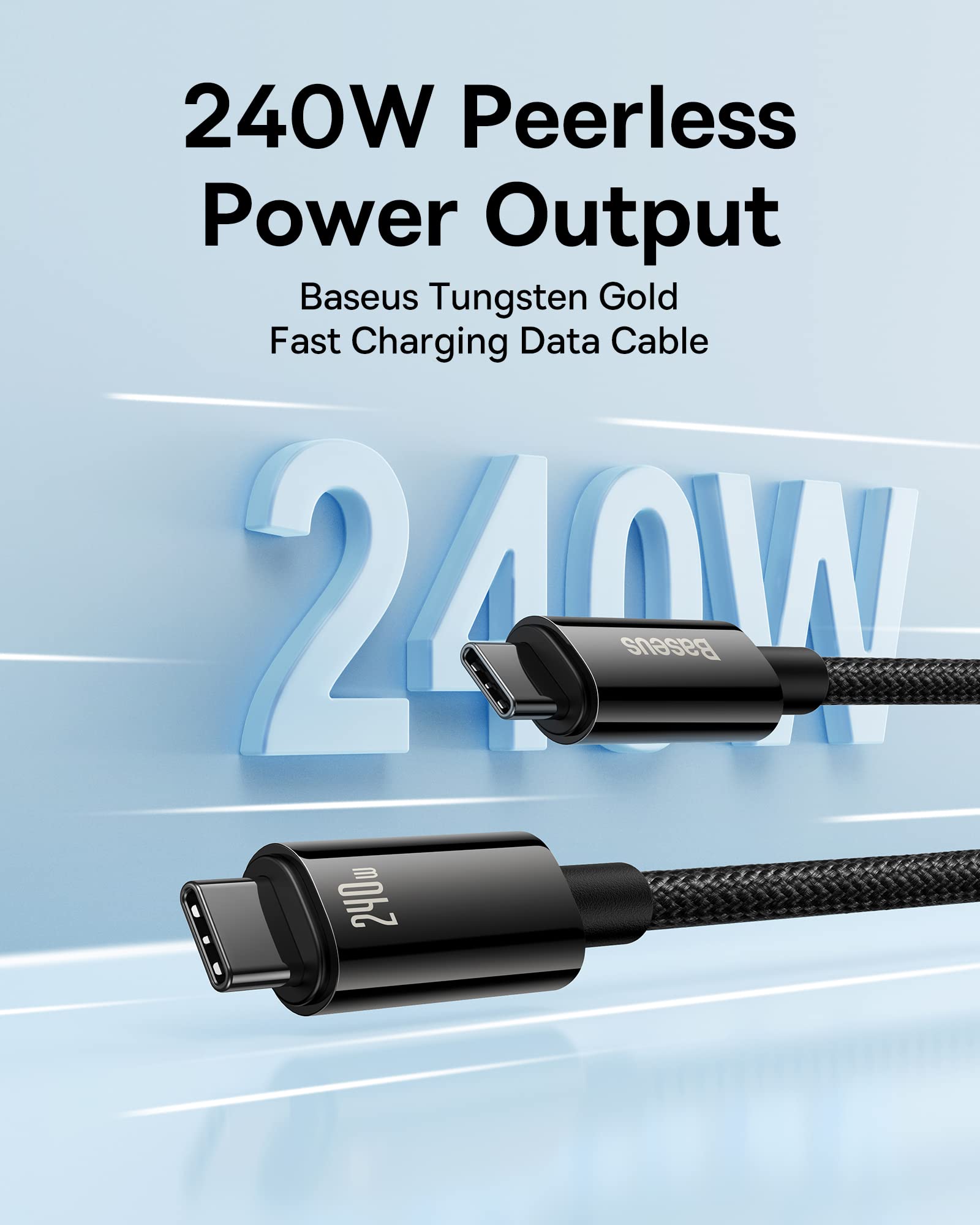 Baseus 240W Fast Charging USB C Cable 6.6ft