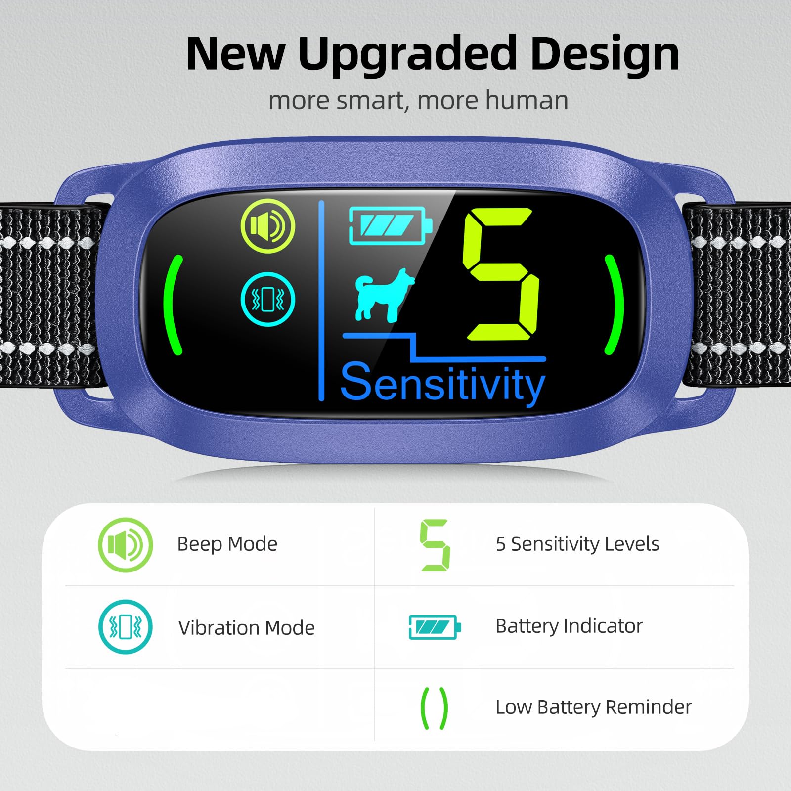 Rechargeable Dog Bark Collar with Adjustable Sensitivity Levels