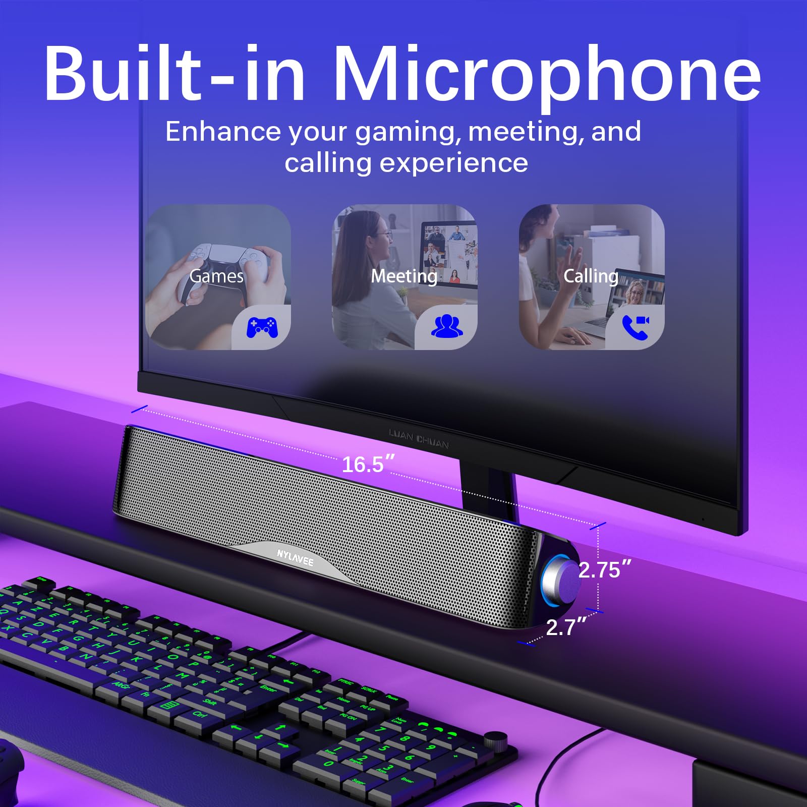 Hi-Fi Bluetooth Computer Speakers with Dynamic Lighting