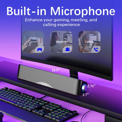 Hi-Fi Bluetooth Computer Speakers with Dynamic Lighting