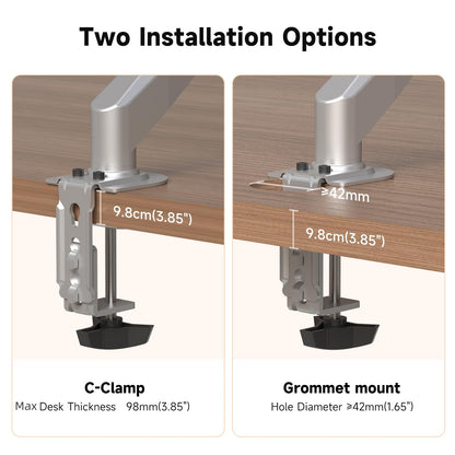 Suptek Gas Spring Monitor Arm Desk Mount Fits 17 to 32 Inch