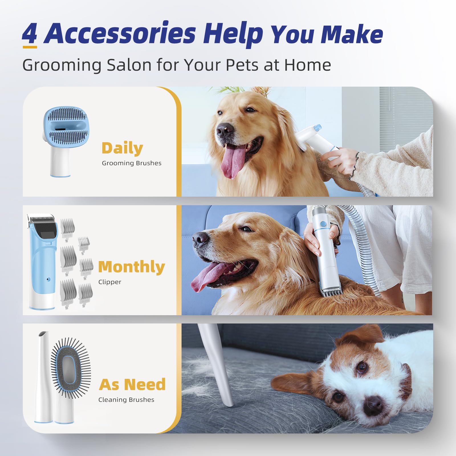 Dog Grooming Kit With Vacuum For Easy Cleanup