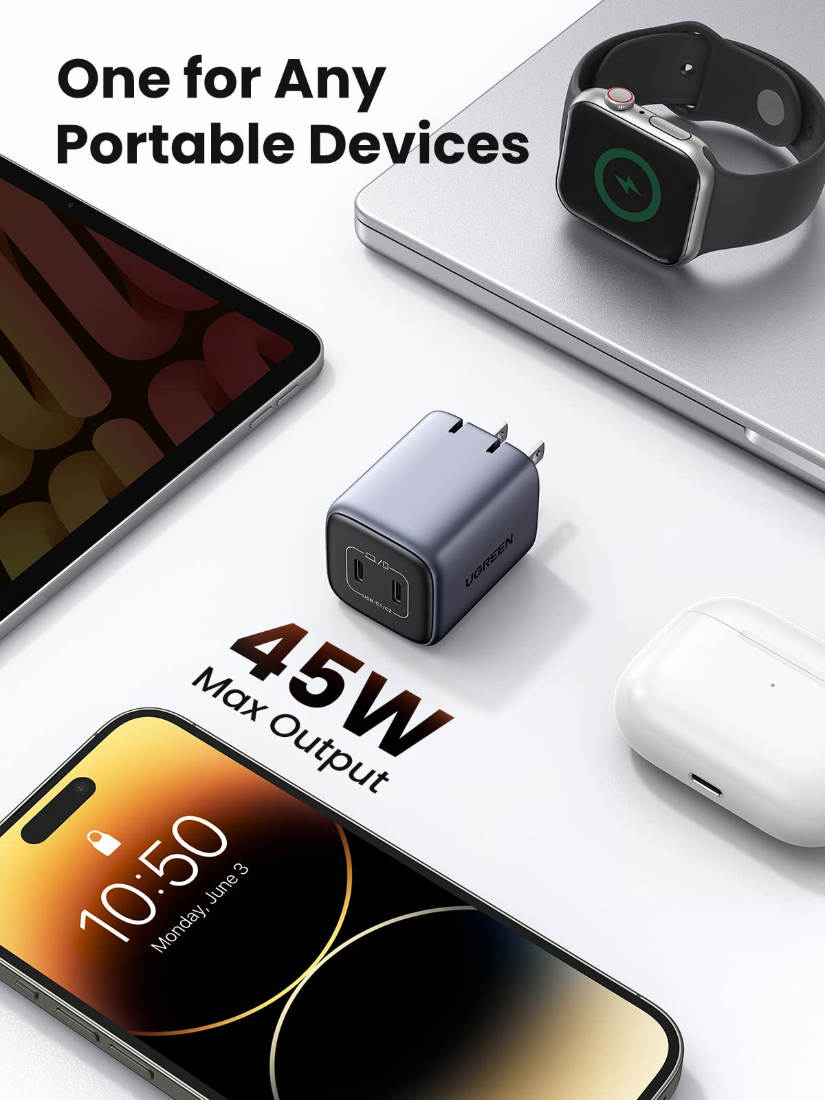 UGREEN 45W USB C Charger Fast Charging for Devices
