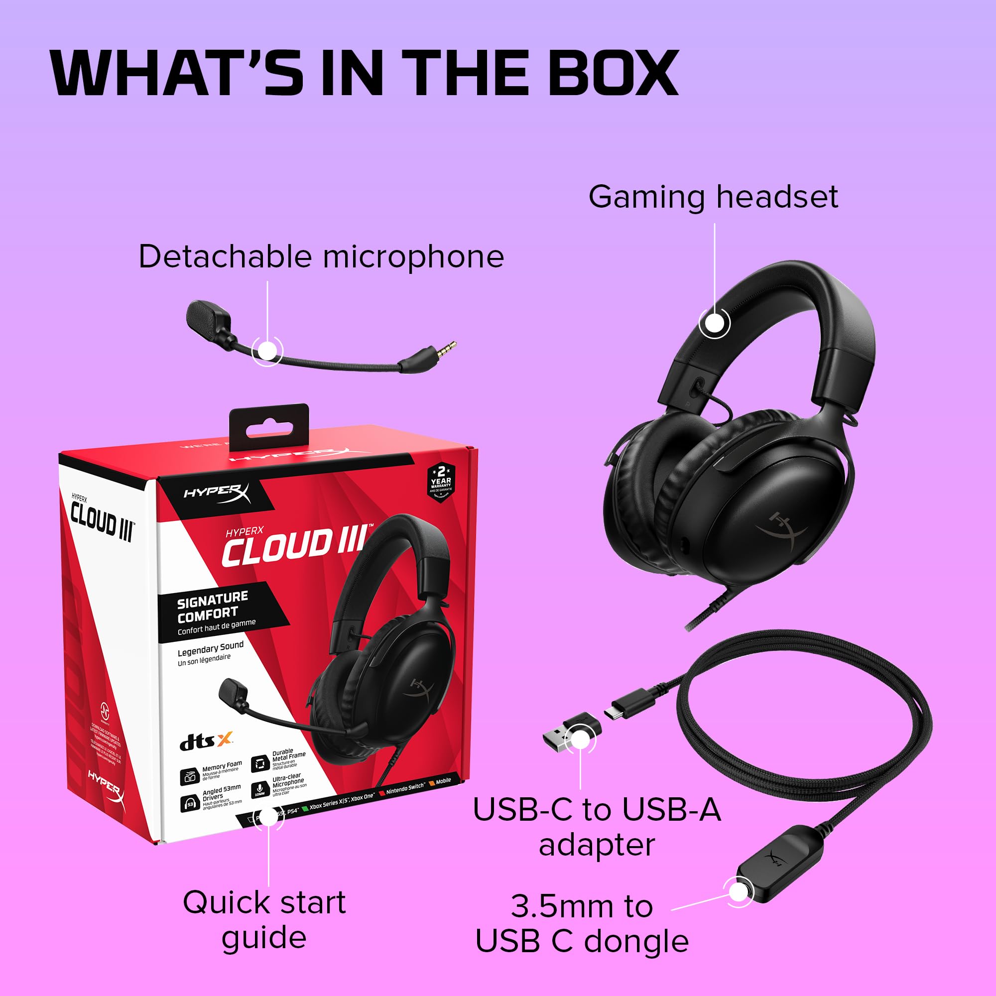 HyperX Cloud III Wired Gaming Headset with Superior Comfort