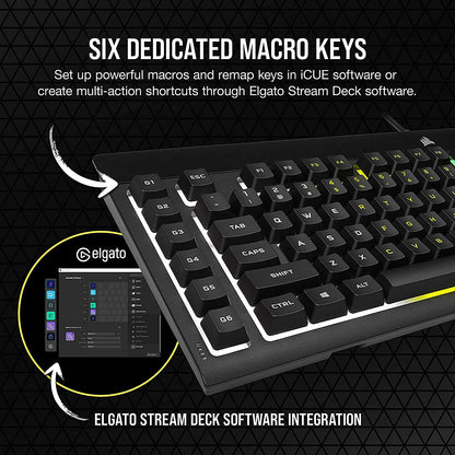 Corsair K55 RGB Pro Gaming Keyboard with Macro Keys