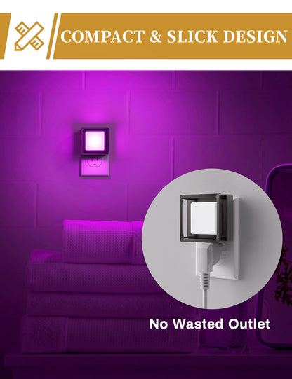 DORESshop LED Night Light 2 Pack Dusk to Dawn Dimmable