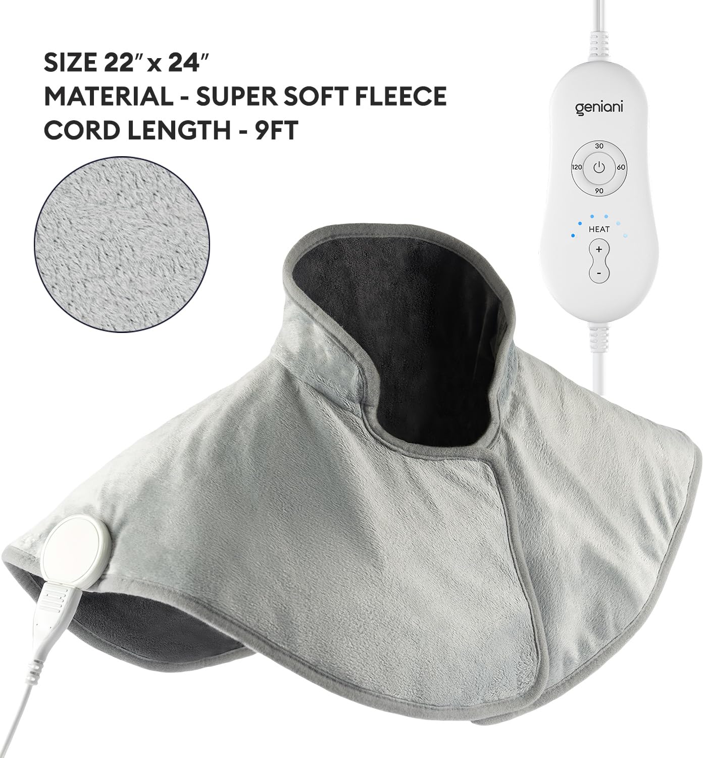 Geniani Large Electric Heating Pad for Pain Relief