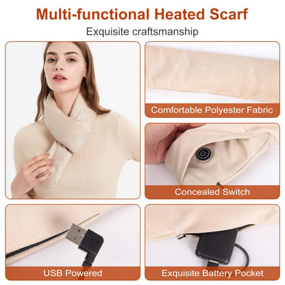 Heated Scarf for Women and Men Neck Warmer with Power Bank