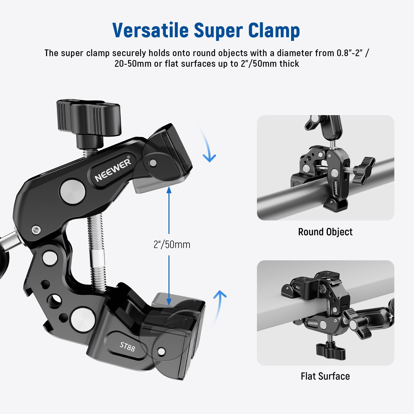 Neewer Super Clamp with Dual Ballhead Magic Arm