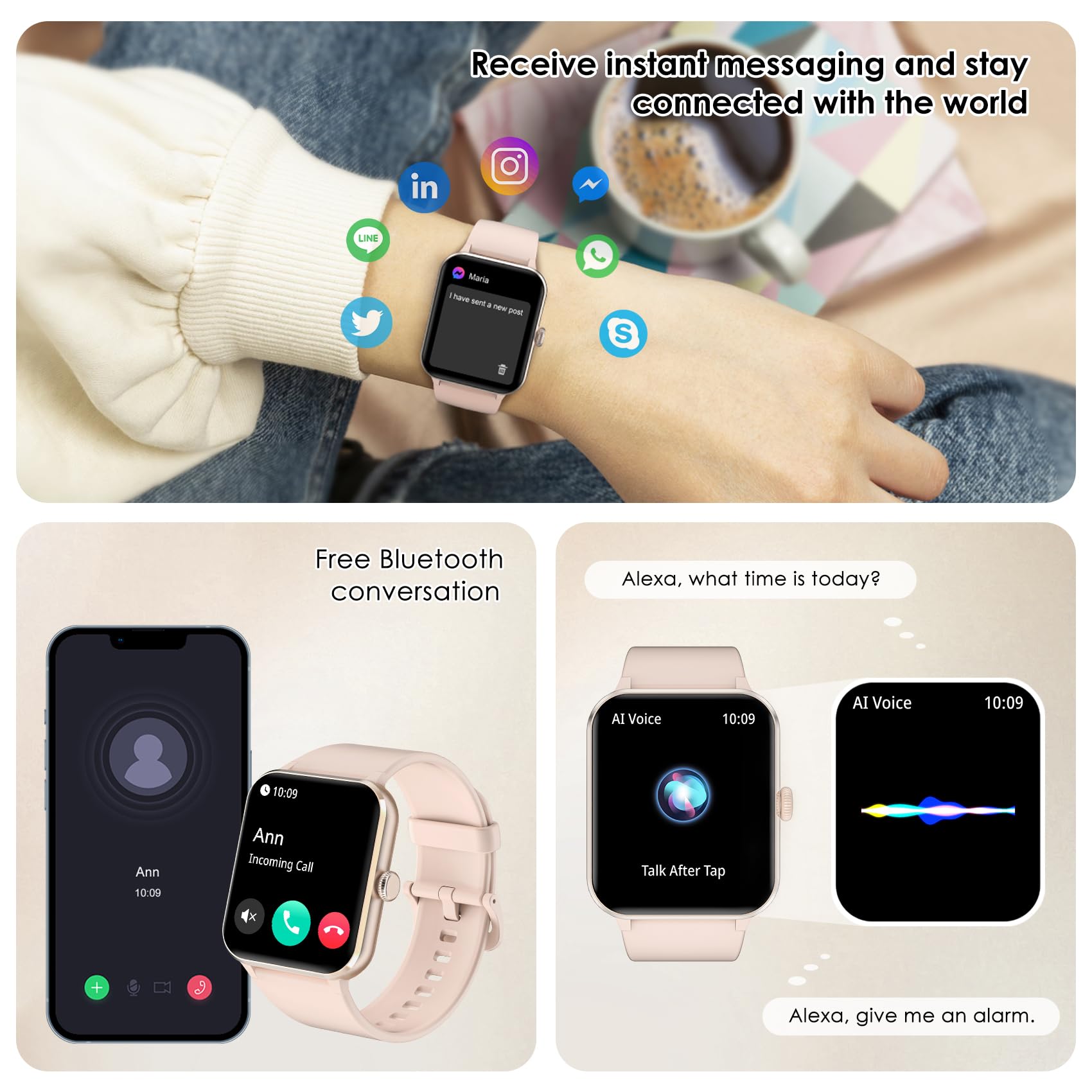 Smartwatch With Health Monitoring For Android And iOS
