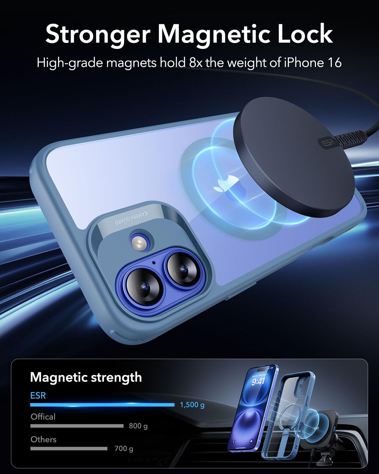 Military-Grade Clear Case for iPhone 16 Pro Max