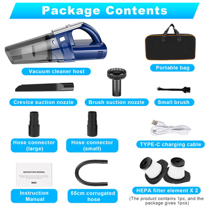 Handheld Cordless Vacuum 11000Pa Rechargeable for Car