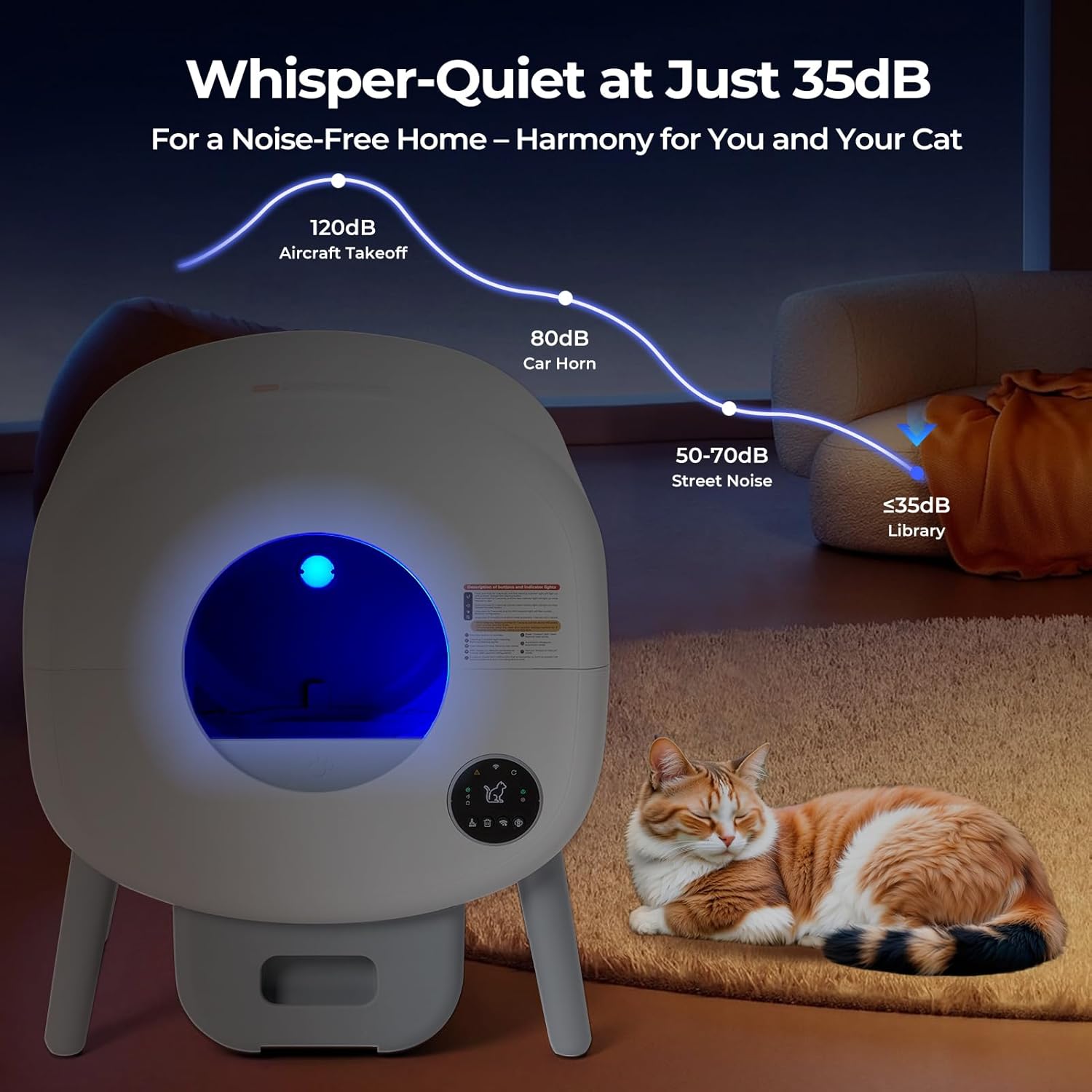 Self Cleaning Automatic Litter Box for Multiple Cats