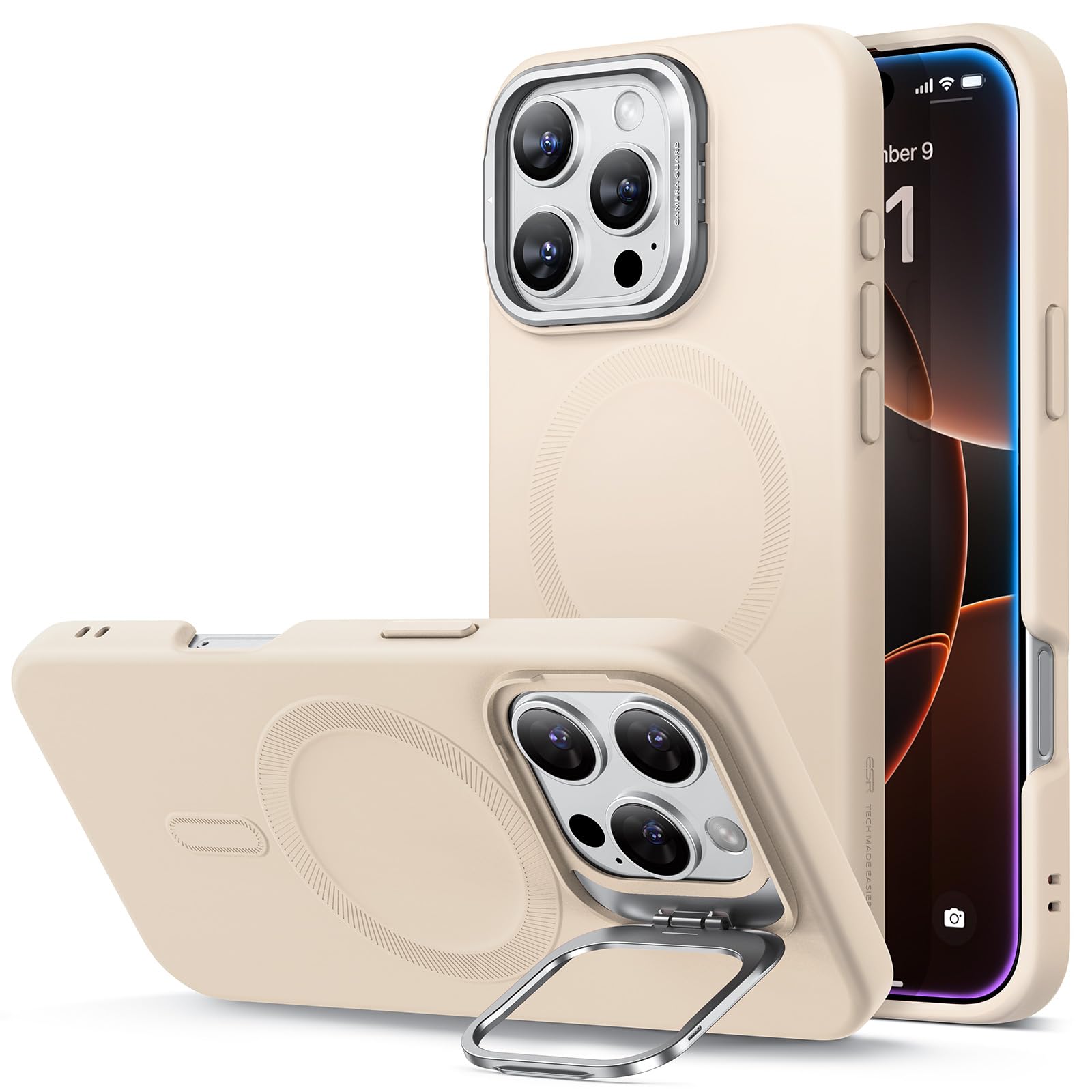 Military-Grade iPhone 16 Pro Max Case with Built-in Stand