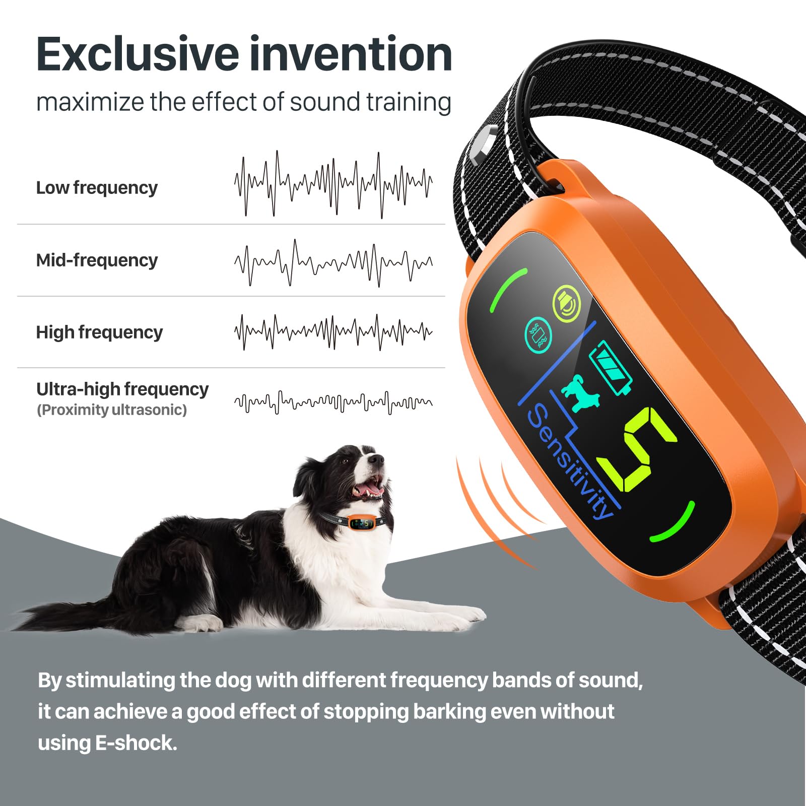 Rechargeable Dog Bark Collar with Adjustable Sensitivity Levels