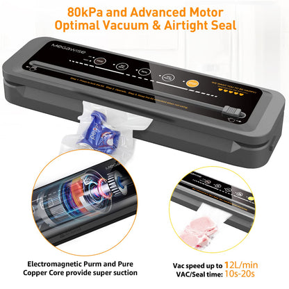MegaWise Vacuum Sealer Machine With 80kPa Suction Power